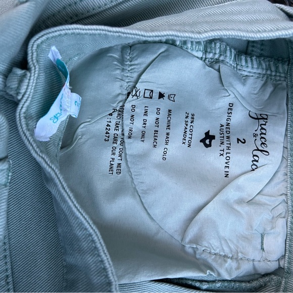Grace & Lace Casual Colored Aqua Denim jeans Shorts EUC - Picture 5 of 5
